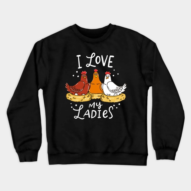 Chicken Chicks Eggs Farmer Crewneck Sweatshirt by AlfieDreamy 